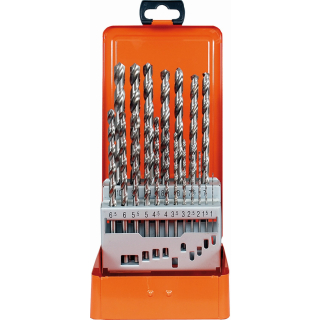 Projahn Sortiment lange Spiralbohrer HSS-G DIN 340 Typ N - 1 bis 10 mm - 19-teilig