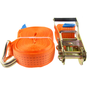 Zurrgurt mit Ratsche 4000 kg (2000 daN) 2-tlg. Spitzhaken 50 mm breit 12 m lang Farbe orange