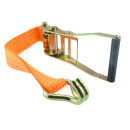 Zurrgurt mit Ratsche 4000 kg (2000 daN) 2-tlg. Spitzhaken 50 mm breit 12 m lang Farbe orange