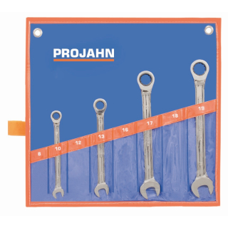 Projahn GearTech Ratschenschl&uuml;ssel-Set metrisch klassik 4-teilig 10 - 19 mm