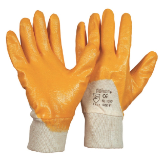 SOLECO&reg; Nitril-Handschuhe mit Strickbund - PSA CAT II - wei&szlig;/gelb - Gr&ouml;&szlig;e 7 - 11