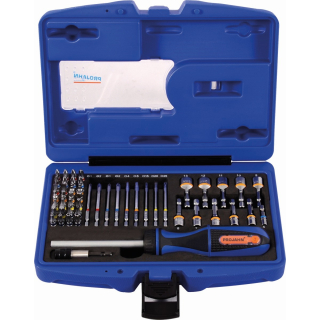 Projahn COLOR Bit-Box mit Ratschenschraubendreher inkl. Bitfach 6,3 (1/4&quot;) 60-teilig