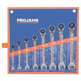 Projahn GearTech Ratschenschl&uuml;ssel-Set metrisch umschaltbar 8-teilig 8 - 19 mm