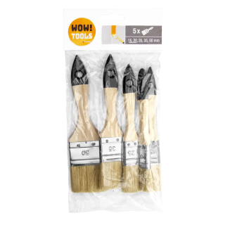Wow!Tools Flachpinsel-Set BASIC 5-teilig universal 15, 20, 25, 35 und 50 mm