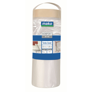 Turbo-Cover Abdeckfolie KOMFORT f&uuml;r den Innenbereich mit Klebeband 1,4 x 33m