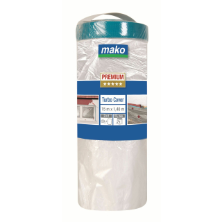 Turbo-Cover Abdeckfolie PREMIUM f&uuml;r Innen und Au&szlig;en mit Klebeband 1,4 x 15m