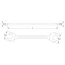 Projahn Doppelgabelschl&uuml;ssel metrisch DIN 3110 Gr&ouml;&szlig;e 6x7 - 46x50 mm