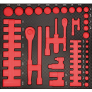 Projahn PROFORM-Werkstattwageneinlage leer f&uuml;r 1/4&quot; + 1/2&quot; Werkzeug Steckschl&uuml;ssel-Satz 51-tlg.