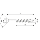 SPAX Fassadenschraube Edelstahl A2 Teilgewinde Linsensenkkopf extra klein T-STAR plus CUT-Spitze