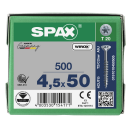 SPAX Universalschraube WIROX Teilgewinde Senkkopf T-STAR plus 4CUT-Spitze 4,5 x 50mm - 500 St&uuml;ck