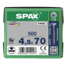 SPAX Universalschraube WIROX Teilgewinde Senkkopf T-STAR plus 4CUT-Spitze 4,5 x 70mm - 500 St&uuml;ck