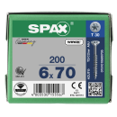 SPAX Universalschraube WIROX Teilgewinde Senkkopf T-STAR plus 4CUT-Spitze 6 x 70mm - 200 St&uuml;ck