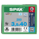 SPAX Universalschraube Edelstahl A2 Teilgewinde Senkkopf T-STAR plus 4CUT-Spitze 3,5 x 40mm - 200 St&uuml;ck