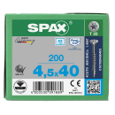 SPAX Universalschraube Edelstahl A2 Teilgewinde Senkkopf T-STAR plus 4CUT-Spitze 4,5 x 40mm - 200 St&uuml;ck