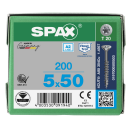 SPAX Universalschraube Edelstahl A2 Teilgewinde Senkkopf T-STAR plus 4CUT-Spitze 5 x 50mm - 200 St&uuml;ck