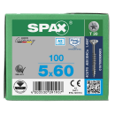 SPAX Universalschraube Edelstahl A2 Teilgewinde Senkkopf T-STAR plus 4CUT-Spitze 5 x 60mm - 100 St&uuml;ck