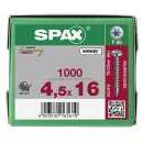 SPAX Universalschraube WIROX Vollgewinde Halbrundkopf T-STAR plus 4CUT-Spitze 4,5 x 16mm - 1000 St&uuml;ck