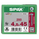 SPAX Universalschraube WIROX Vollgewinde Halbrundkopf T-STAR plus 4CUT-Spitze 4,5 x 45mm - 200 St&uuml;ck
