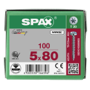 SPAX Universalschraube WIROX Vollgewinde Halbrundkopf T-STAR plus 4CUT-Spitze 5 x 80mm - 100 St&uuml;ck