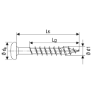 SPAX Universalschraube WIROX Vollgewinde Halbrundkopf T-STAR plus 4CUT-Spitze 6 x 70mm - 200 St&uuml;ck