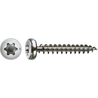 SPAX Universalschraube Edelstahl A2 Vollgewinde Halbrundkopf T-STAR plus 4CUT-Spitze 3 x 30mm - 200 St&uuml;ck