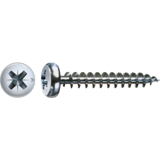 SPAX Universalschraube WIROX Vollgewinde Halbrundkopf Kreuzschlitz 4CUT-Spitze 3 x 12mm - 1000 St&uuml;ck