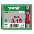 SPAX Universalschraube WIROX Vollgewinde Halbrundkopf Kreuzschlitz 4CUT-Spitze 3 x 15mm - 1000 St&uuml;ck