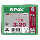 SPAX Universalschraube WIROX Vollgewinde Halbrundkopf Kreuzschlitz 4CUT-Spitze 3 x 20mm - 1000 St&uuml;ck