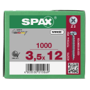 SPAX Universalschraube WIROX Vollgewinde Halbrundkopf Kreuzschlitz 4CUT-Spitze 3,5 x 12mm - 1000 St&uuml;ck