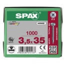 SPAX Universalschraube WIROX Vollgewinde Halbrundkopf Kreuzschlitz 4CUT-Spitze 3,5 x 35mm - 1000 St&uuml;ck