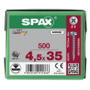 SPAX Universalschraube WIROX Vollgewinde Halbrundkopf Kreuzschlitz 4CUT-Spitze 4,5 x 35mm - 500 St&uuml;ck