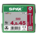 SPAX Universalschraube WIROX Vollgewinde Halbrundkopf Kreuzschlitz 4CUT-Spitze 4,5 x 45mm - 500 St&uuml;ck