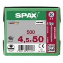 SPAX Universalschraube WIROX Vollgewinde Halbrundkopf Kreuzschlitz 4CUT-Spitze 4,5 x 50mm - 500 St&uuml;ck