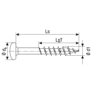 SPAX Universalschraube WIROX Vollgewinde Halbrundkopf Kreuzschlitz 4CUT-Spitze 5 x 90mm - 200 St&uuml;ck
