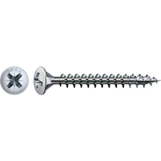 SPAX Universalschraube vernickelt Vollgewinde Linsensenkkopf Kreuzschlitz 4CUT-Spitze 3,5 x 16mm - 1000 St&uuml;ck