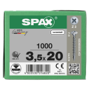 SPAX Universalschraube vernickelt Vollgewinde Linsensenkkopf Kreuzschlitz 4CUT-Spitze 3,5 x 20mm - 1000 St&uuml;ck