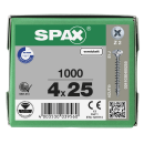 SPAX Universalschraube vernickelt Vollgewinde Linsensenkkopf Kreuzschlitz 4CUT-Spitze 4 x 25mm - 1000 St&uuml;ck