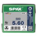 SPAX Universalschraube WIROX Vollgewinde Senkkopf mit Kopfbohrung Kreuzschlitz S-Spitze 5 x 60mm - 500 St&uuml;ck
