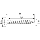 SPAX R&uuml;ckwandschraube WIROX Vollgewinde R&uuml;ckwandkopf Kreuzschlitz 4CUT-Spitze 3,5 x 17mm - 3000 St&uuml;ck