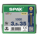 SPAX Universalschraube YELLOX Teilgewinde Senkkopf Kreuzschlitz 4CUT-Spitze 3,5 x 35mm - 1000 St&uuml;ck
