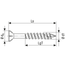 SPAX Glasleistenschraube Edelstahl A2 Teilgewinde Senkkopf Kreuzschlitz Z2 CUT-Spitze 3,5x40 mm - 200 St&uuml;ck