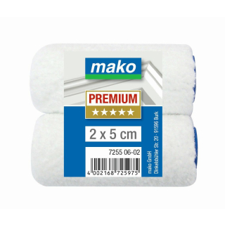 Lack-Ersatzwalzen mini PREMIUM mako-tex plus Textilfaser f&uuml;r Lacke - 5 cm - 2er-Pack