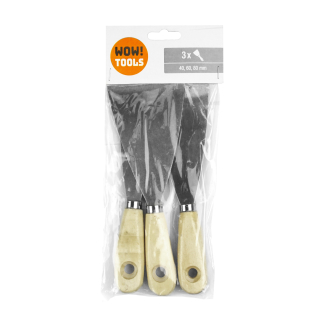 Wow!Tools Malerspachtel-Set BASIC 3-teilig flexibles Blatt 40, 60 und 80 mm