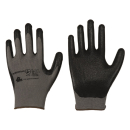 SOLIDSTAR&reg; Nylon-Feinstrick-Handschuhe mit Nitril-Schaum-Beschichtung grau/schwarz Gr&ouml;&szlig;e 7 - 11
