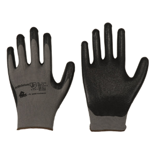 SOLIDSTAR&reg; Nylon-Feinstrick-Handschuhe mit Nitril-Schaum-Beschichtung grau/schwarz Gr&ouml;&szlig;e 11