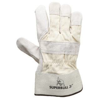 SUPERBULL 3 - TOP-Rindnarbenlederhandschuhe - PSA CAT II - naturgrau - Gr&ouml;&szlig;e 11