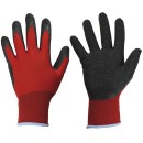 Goodjob BLACK GRIP Feinstrickhandschuh mit Schrumpf-Latex Beschichtung rot/schwarz